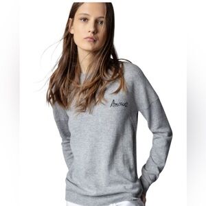 ZADIG & VOLTAIRE NWT 
Gaby Amour Wool & Cashmere-blend Sweater In Gray